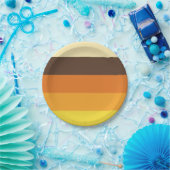 70er Retro gestreiftes Farbmuster Pappteller (Party)