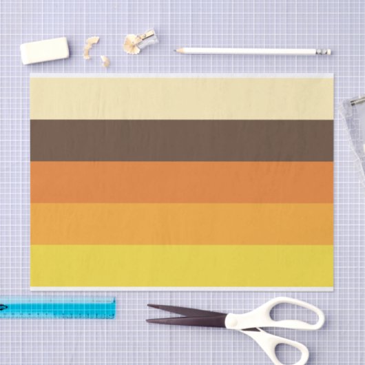 70er Retro gestreiftes Farbmuster Seidenpapier (Handwerk)