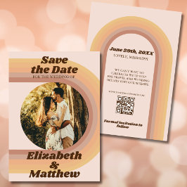 70er Retro Groovy Arch Funky Foto Save The Date