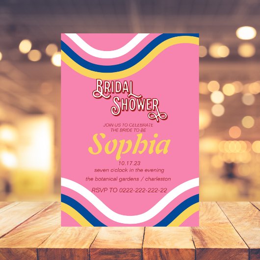 70er RETRO Groovy Hippie BRAUTPARTY Einladung