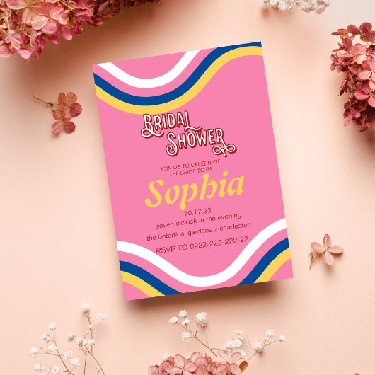 70er RETRO Groovy Hippie BRAUTPARTY Einladung