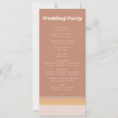 70er Retro Groovy Lines Funky Wedding Program (Rückseite)