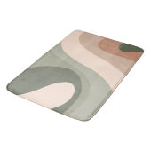 70er Retro Groovy Muster Green, Peach, Creme Badematte (Schrägansicht)