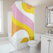 70er Retro Groovy Muster Rosa, Gelb, Orange Duschvorhang (Beispiel)