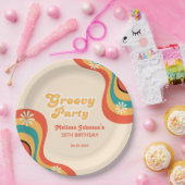 70er Retro Groovy Party Daisies Blume Geburtstag Pappteller (Party)