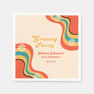 70er Retro Groovy Party Daisies Blume Geburtstag Serviette