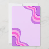 70er Retro Groovy Party Daisies Lila Geburtstag Einladung (Rückseite)