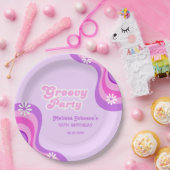 70er Retro Groovy Party Daisies Lila Geburtstag Pappteller (Party)
