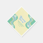 70er Retro Groovy Party Daisies Yellow Birthday Serviette (Ecke)