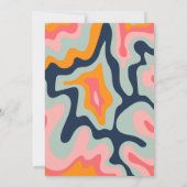 70er Retro Groovy Pastel Pink Blue Einladung (Rückseite)