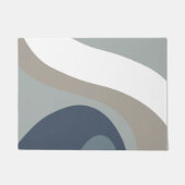 70er Retro Groovy Pattern Blau, grau Fußmatte (Vorderseite)