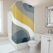70er Retro Groovy Pattern Navy, Senf, Grau Duschvorhang (Beispiel)