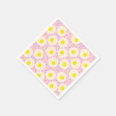 70er Retro Groovy Pink Gänseblümchen Blumenmuster Serviette (Ecke)