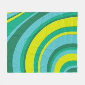 70er Retro Groovy Wave Rainbow Aquamarin Green Fleecedecke (Vorderseite (Horizontal))
