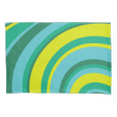 70er Retro Groovy Wave Rainbow Aquamarin Green Kissenbezug (Vorderseite)