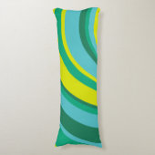 70er Retro Groovy Wave Rainbow Aquamarin Green Seitenschläferkissen (Vorderseite Vertikal)