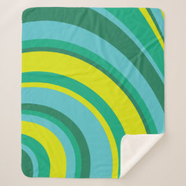 70er Retro Groovy Wave Rainbow Aquamarin Green Sherpadecke