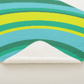 70er Retro Groovy Wave Rainbow Aquamarin Green Sherpadecke (3/4)