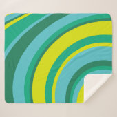 70er Retro Groovy Wave Rainbow Aquamarin Green Sherpadecke (Vorderseite (Horizontal))