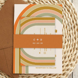 70er Retro Groovy Wedding Einladungsbanderole