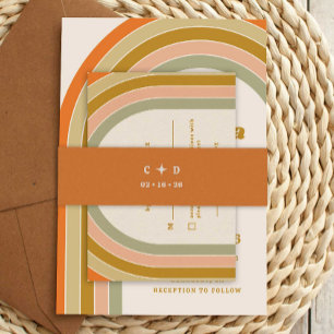 70er Retro Groovy Wedding Einladungsbanderole