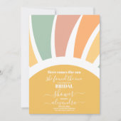 70er Retro Hier kommt das Sun-Brautparty Einladung (Vorderseite)