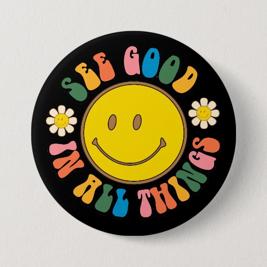 70er Retro-Hippie-Sublimationspaket Button (Vorderseite)