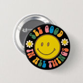 70er Retro-Hippie-Sublimationspaket Button (Vorne & Hinten)