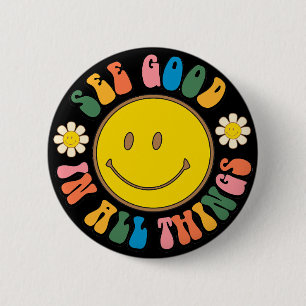 70er Retro-Hippie-Sublimationspaket Button