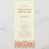 70er Retro Inspiriert Orange Wedding Program Programm (Vorderseite)