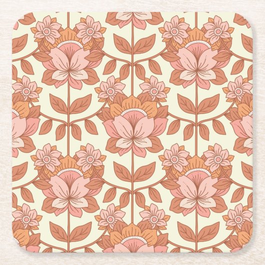 70er Retro Inspiriert Rechteckiger Pappuntersetzer (Vorderseite)