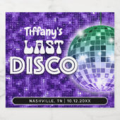 70er Retro Junggeselinnen-Abschied Letzte Disco Schaumweinetikett (Einzelnes Label)