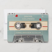 70er Retro-Kassette Hochzeit Save the Date Einladu (Rückseite)