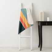 70er Retro Mit Monogramm rosa und Navy Blue Streif Sherpadecke (Beispiel)