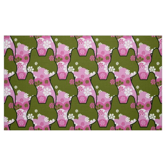 70er Retro Mod - Katzengewebe Stoff (Fat Quarter (45,7 x 55,9 cm))