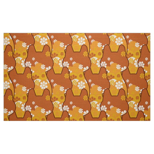 70er Retro Mod - Katzenküchen Stoff (Fat Quarter (45,7 x 55,9 cm))