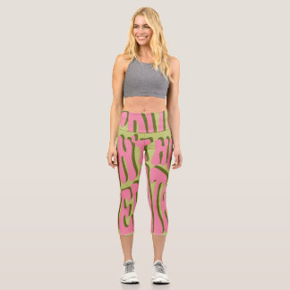 70er Retro: Motivierend Poster "Meditate" Capri Leggings
