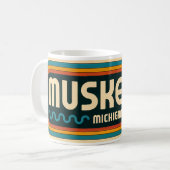 70er Retro Muskegon Michigan Vintag Coffee Tasse (Vorderseite Links)