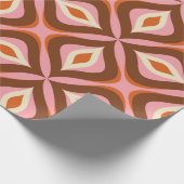 70er Retro Nahtloses Muster in Orange, Braun, Butt Geschenkpapier (Ecke)
