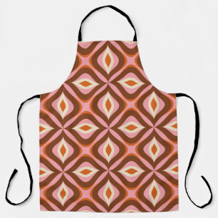 70er Retro-Nahtloses Muster in Orange, Braun, Rosa Schürze