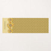 70er Retro Orange Floral Geometric Yogamatte (Vorderseite (Horizontal))