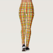 70er Retro orange Gelb kariertes Groovy Leggings (Rückseite)