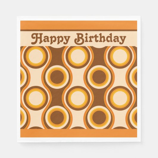 70er Retro Party Muster Serviette (Vorderseite)
