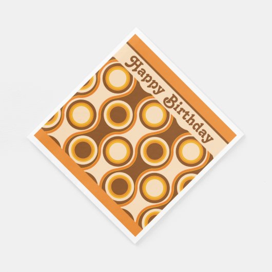 70er Retro Party Muster Serviette (Ecke)