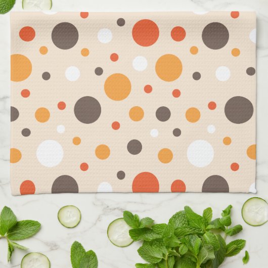 70er Retro-Punkte Geschirrtuch (Gefaltet)