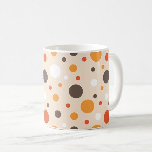 70er Retro-Punkte Kaffeetasse (VorderseiteRechts)