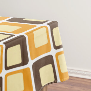 70er Retro Quadrat formt Muster Tischdecke