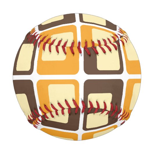 70er Retro-Quadratmuster Baseball (Vorderseite)