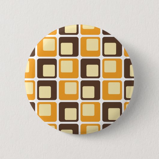 70er Retro-Quadratmuster Button (Vorderseite)