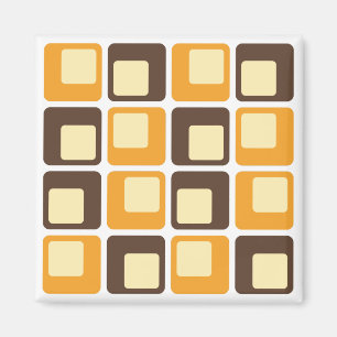 70er Retro-Quadratmuster Magnet